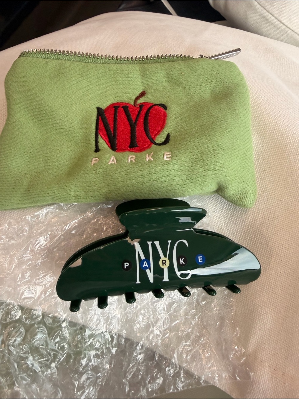 PARKE nyc exclusive hair clip pop up nyc green nyc parke